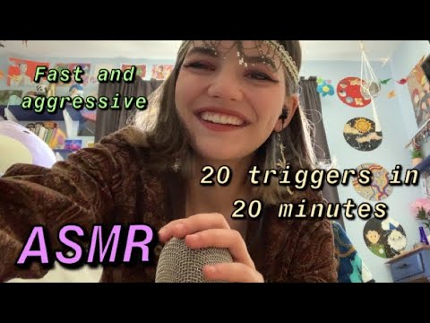 ASMR | 20 fast and aggressive triggers in 20ish minutes | gripping, handling, mic sounds, etc