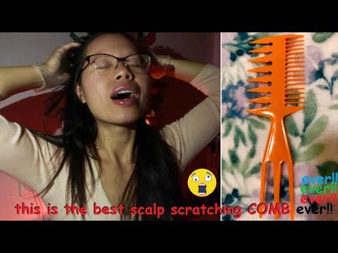 ASMR Greasing My Scalp w. Globs of Coco Oil, Gloves + THE BEST SCALP SCRATCHING COMB EVER!! (DIM 💡)
