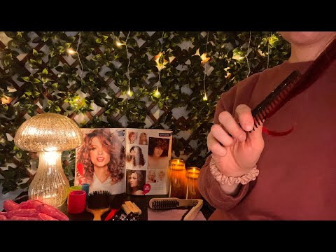 1 Hour ASMR | Doing Your Hair & Makeup for Valentines Day (foil, brush, combing, rummaging)