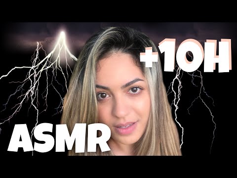 ASMR +10 HORAS 🌧 som de trovão e chuva com SUSSURRO INAUDÍVEL e carinho no seu rosto [2020]