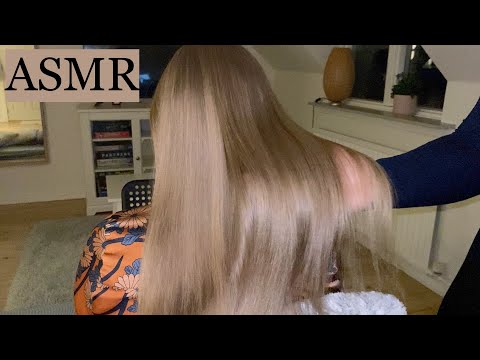 ASMR | Softly Straightening Friend's Silky Hair 🧡 RELAXING hair play, styling, brushing, no talking