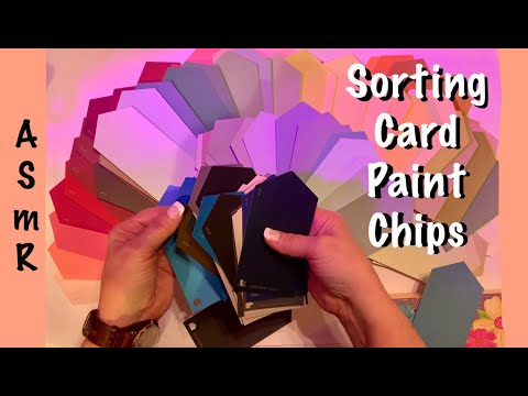 ASMR Request (No talking) Sorting paint chip cards/Card stock sounds
