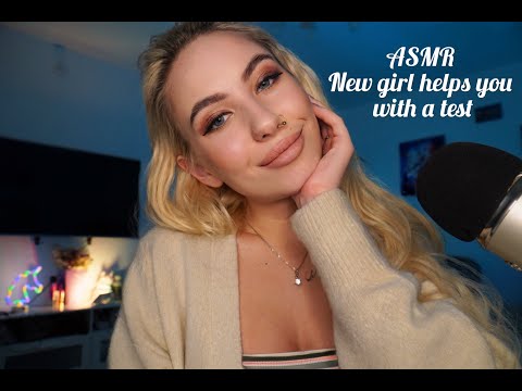 ASMR Classmate helps you with a test