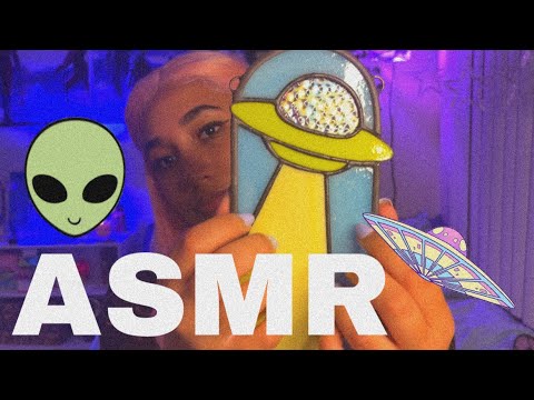 ASMR  💚🛸 UFO LANDING 🛸💚| Alien Galaxy Glass Tapping w/ Talking & No Talking
