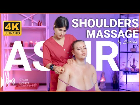 ASMR Shoulders Massage by Sabina to Liza (Wood Massager)