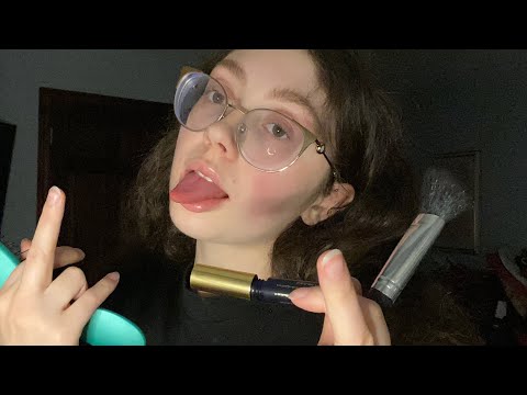 ASMR fast and aggressive toxic “straight” friend does your hair and makeup (makeup roleplay) (fast)