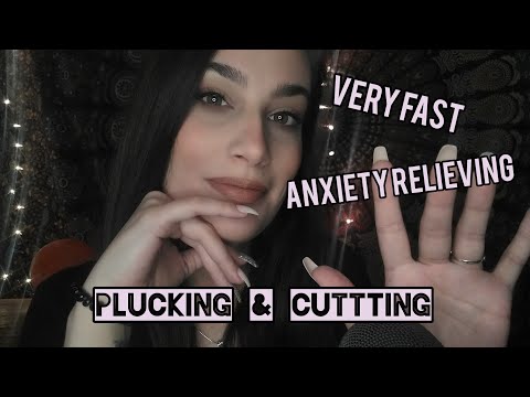 Fast Paced ASMR ~ Plucking & Cutting Negativity, Tracing Shapes, Counting [Looped]