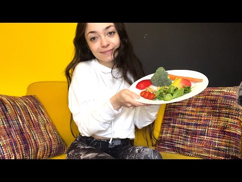 ASMR Crunchy Healthy Snacks Intense Eating Mouth Sounds w/ Whispering & Chewing