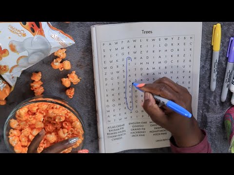 Word Search Trees ASMR Cheetos Popcorn Eating Sounds