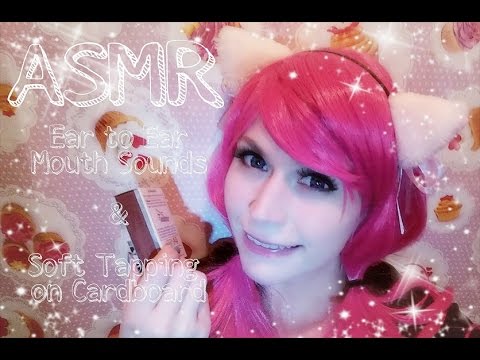 ASMR Ear to Ear Mouth Sounds & Soft Tapping on Cardboard