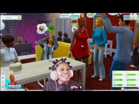 My First New Years Party Sims 4 Game Play ASMR Chewing gum
