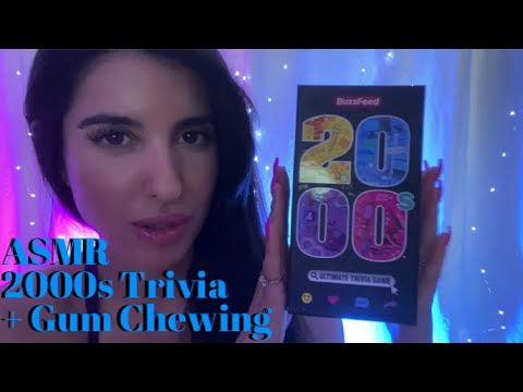 ASMR Gum Chewing & 2000s Pop Culture Trivia Cards (Whisper) 💜💙💚💕💖
