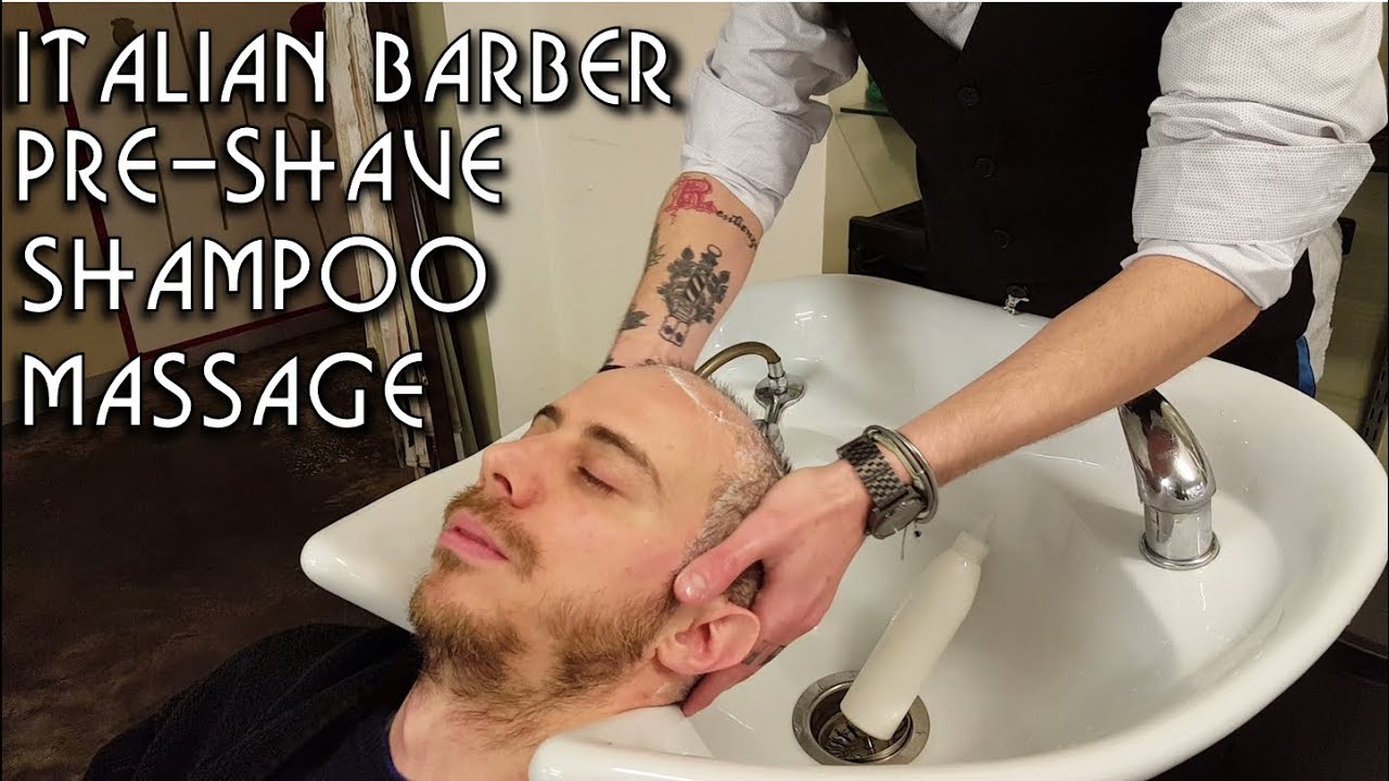 💈 Young Italian Barber - Head Massage and Shampoo Pre-Shave Treatment - ASMR video