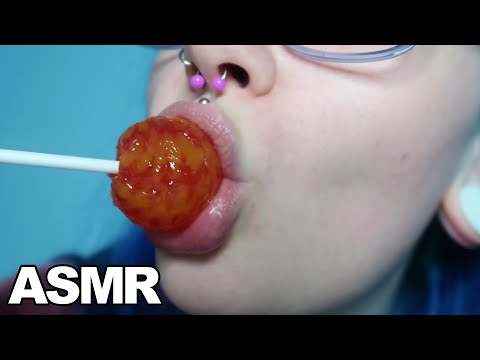 ASMR Lollipop Eating & Lens Licking UP CLOSE 🍭 🤤