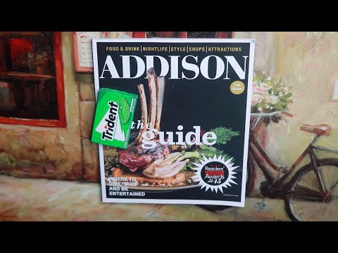 ADDISON DALLAS NIGHT LIFE FOOD & DRINKS ASMR MAGAZINE PAGE FLIPPING TRIDENT