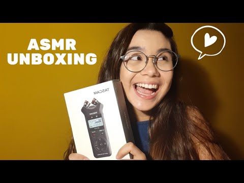 ASMR  [PT/BR]: UNBOXING DO MICROFONE NOVO DO CANAL - Sons de Embalagens, Tapping e Sussurros