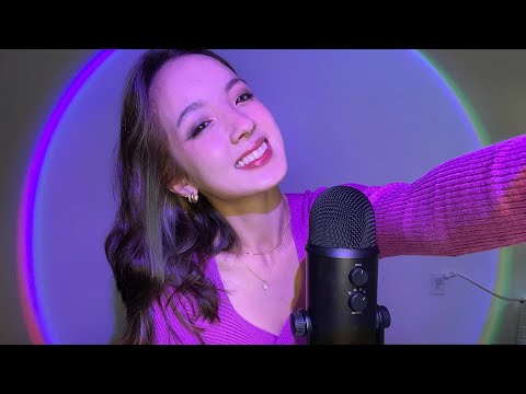 ASMR | Touching Your Face Until You Fall Asleep (mic rubbing, mouth sounds, and finger fluttering)