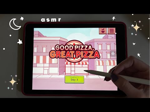 iPad ASMR | JOGANDO GOOD PIZZA GREAT PIZZA | tapping, sussurros e som de caneta na tela.