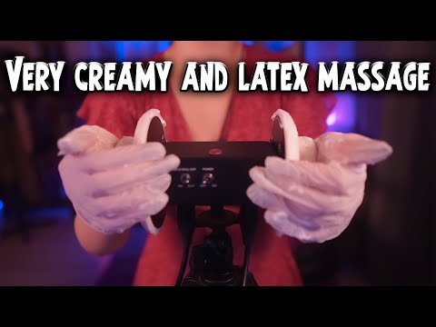 ASMR Ear Massage with Latex Gloves and Shaving Foam 💎 No Talking