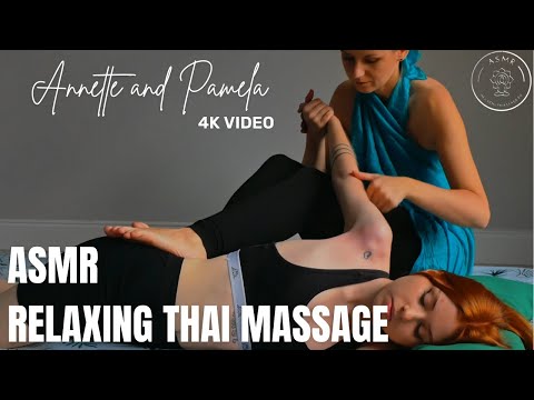 Thai full body ASMR massage video, Annette doing  massage to Pamela
