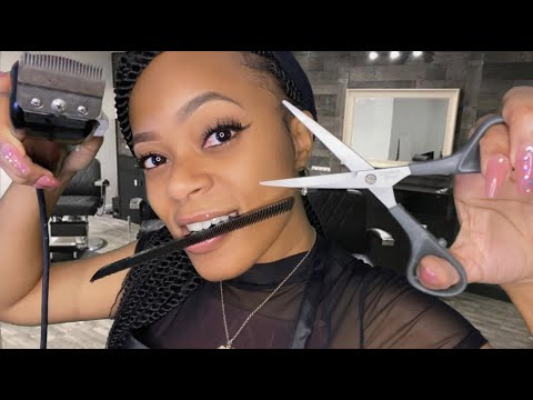💈ASMR💈 Barbershop Roleplay w/ Gum Chewing | Haircut ✂️ | Personal Attention | Face Touching