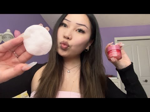 ★ doing your skincare!! [lofi asmr, whispering, tapping, layered mouth sounds]