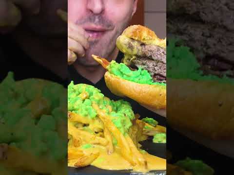 Green Eggs and HAMburger + bacon cheese fries #shorts