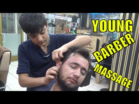 YOUNG BARBER ASMR =TURKISH MASSAGE= head , face , ear , arm , back , sleep , shampoo , neck massage