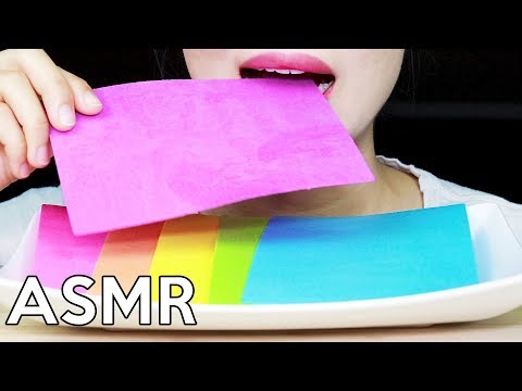 ASMR Edible PAPER Eating Sounds 먹을수있는 색종이 리얼사운드 먹방