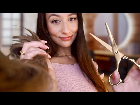 ASMR Most Realistic Haircut Roleplay ✂️  Real Hair, Cozy Scalp Treatment + Layered Sounds