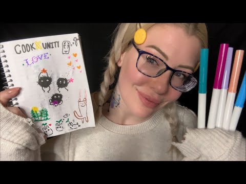 giving you a face tattoo with markers (asmr)