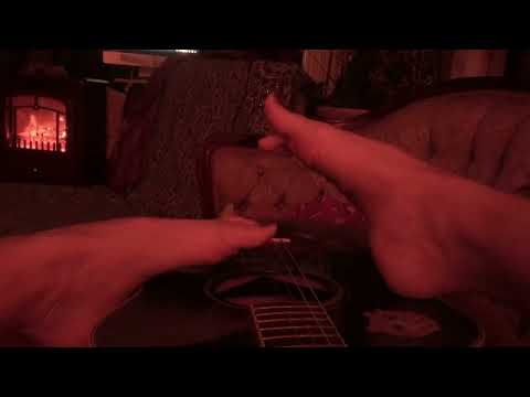 ASMR Bare Feet guitar playing experimentation