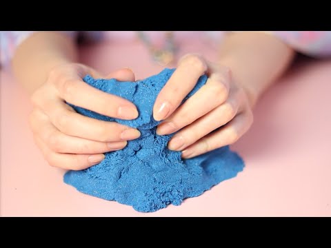 Sparkly Blue Kinetic Sand (ASMR whisper, packaging and sand sounds)