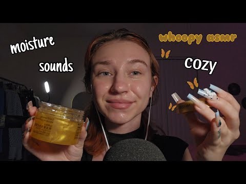 Cozy Skin Care Asmr (wet texture sounds & slow whispering)