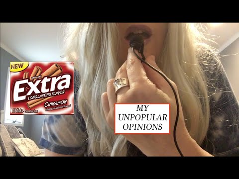 ASMR Gum Chewing | My Unpopular Opinions | TINGLY Mini Microphone Whisper