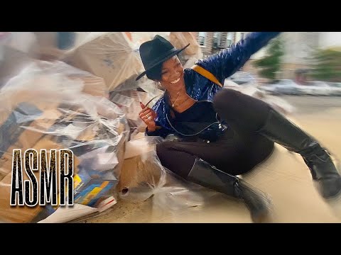 ASMR REQUEST 💜 OUTSIDE Crushing & Breaking Things🙈Falling on Trash {With Boots}
