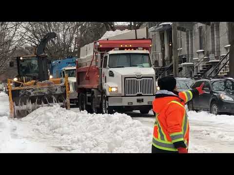 Snow Removal PARADE WOW - Quebec Canada after snowstorm 2022