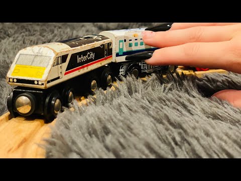 ASMR! Playing With A Wooden Train Set! ( Relaxing Sounds)