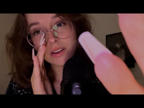 ASMR soft spoken, whispers, personal attention, tapping, mic scratching, mouth sounds