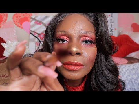 Doing Your Valentine's Date Night Makeup ASMR Chewing Gum