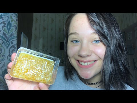 asmr - eating honeycomb (sticky mouth sounds)