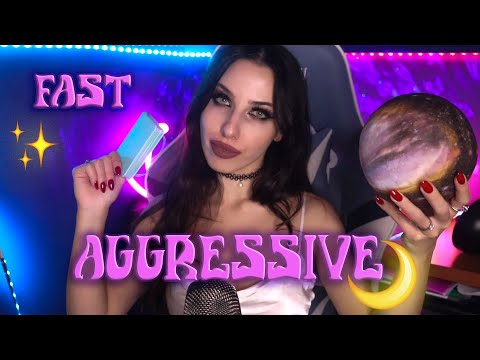 ASMR - Fast Aggressive Hand Sounds, Tapping, Plucking
