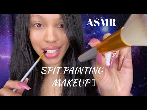 ASMR SPIT PAINTING MAKEUP FOR DATE NIGHT INCLUDING SPOOLIE NIBBLING (PERSONAL ATTENTION)