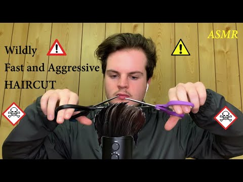 Wildly Fast & Aggressive HAIRCUT | Scissors Trigger (No Talking)