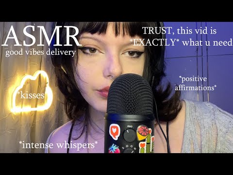 🌙 ASMR - Tingly Kisses & Positive Affirmations, Intense Whispers, Light Mouth Sounds, Cozy Vibes 🌙