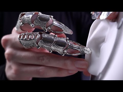 [ASMR]指をアーマーに改造して低音の耳かき - Deep Ear cleaning with finger armor ring claw(No talking)
