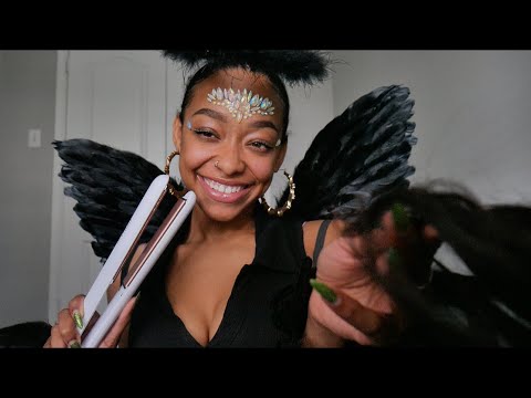 ASMR | Angel Gives You A Hair Makeover 👼✂️ Salon Roleplay {straightening, cutting, brushing} ♡
