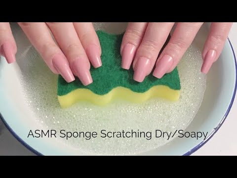 ASMR Sponge Scratching Dry/Soapy-No Talking