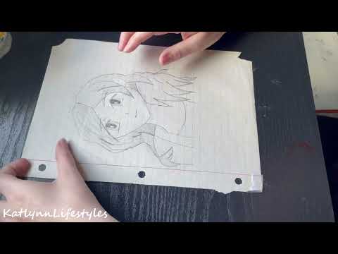 ASMR Looking at my Old Art{crinkly sounds, tapping , whispering, paper sounds}