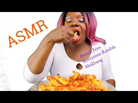 Crunchy Fries Mukbang Storytime ASMR Eating Sound Ramble 😋